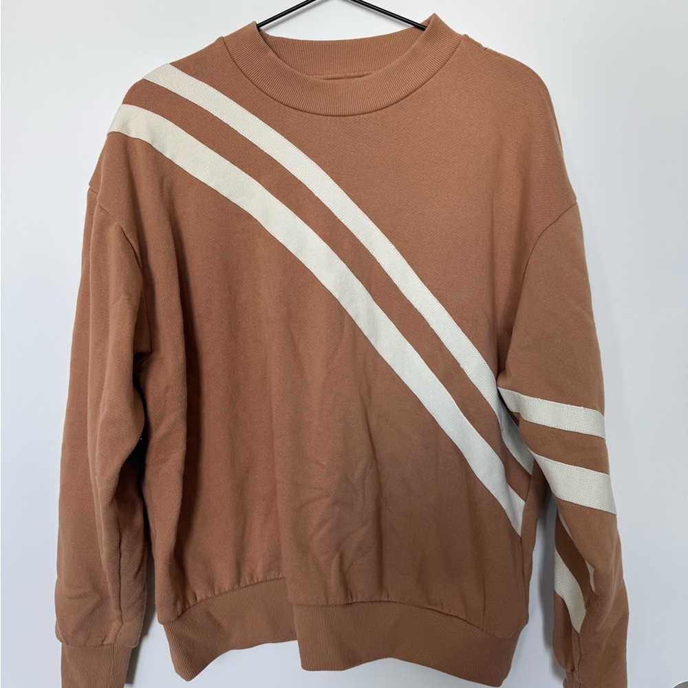 Women’s Brown Sweater with White Stripes
